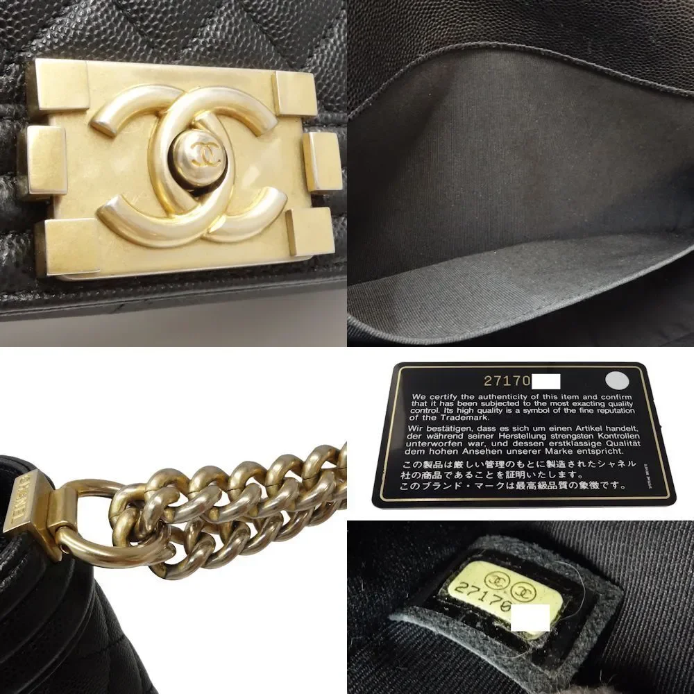 Chanel Chain Shoulder Bag Boy Caviar #132918C58B - Picture 9 of 9